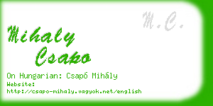 mihaly csapo business card